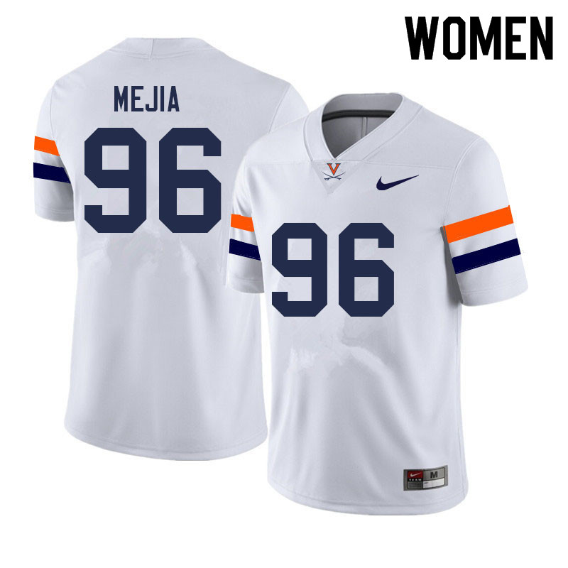 Women #96 A.J. Mejia Virginia Cavaliers College Football Jerseys Sale-White - Click Image to Close